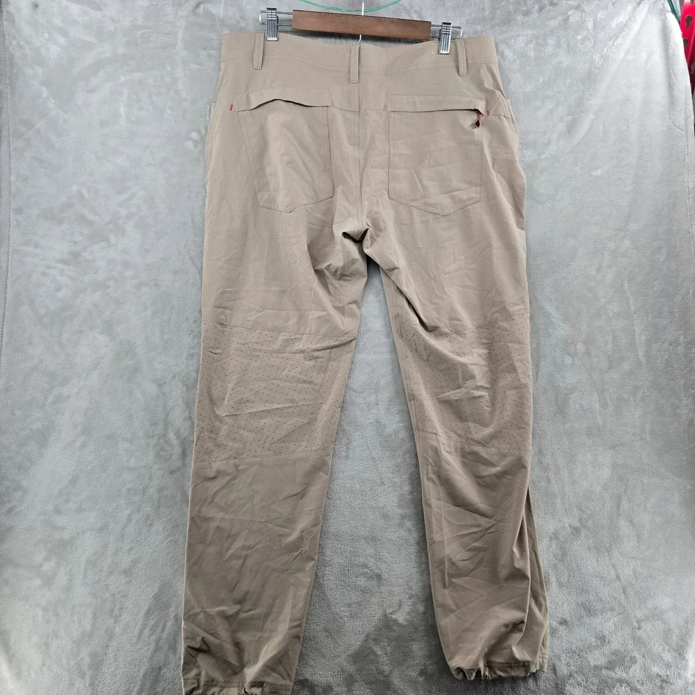Eddie Bauer Men 36x32 Tan Bamboo Motion Pants Hiking Outdoor Perforated Khaki